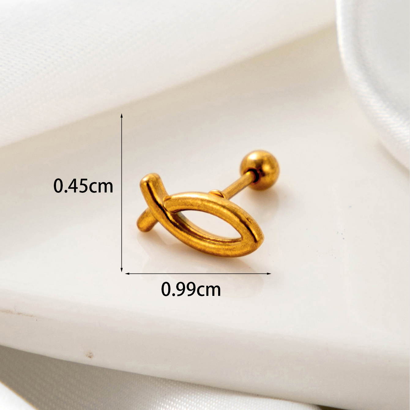 1 Piece Simple Series Classic Geometric Copper  Gold Color Women's Stud Earrings 